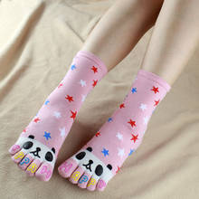 Calcetines de algodón con cinco dedos para mujer, medias de 5 dedos, Kawaii, novedad, 3 pares 2024 - compra barato