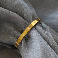 MODAGRL-brazalete abierto de acero inoxidable para mujer, joyería de diseño, estrella, oro, brillante, CZ claro, regalo 2024 - compra barato