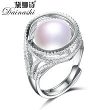 Dainash Luxury 100% Genuine Freshwater Cultured Pearl Ring 925 Sterling Silver Gorgeous Crystal Zircon Ring Wedding Party Gift 2024 - buy cheap