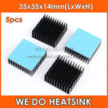 WE DO HEATSINK 5pcs 35x35x14mm Aluminum Network Routers Heatsink Black Anodize Radiator With Blue Thermal Pad For IC and Chipset 2024 - buy cheap