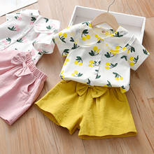 Roupas de verão infantil bebê meninas roupas definir novo estilo manga curta camisa shorts boutique crianças conjuntos 2024 - compre barato