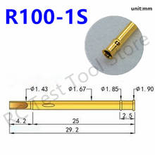 Sonda de teste redonda de mola banhada a ouro, tubo de agulha de 100mm de diâmetro para ferramenta elétrica de recetáculo com 29.2 peças 2024 - compre barato