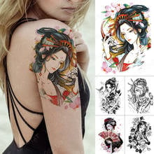 Arm Waterproof Lasting Temporary Tatoo Japanese Prajna Geisha Flash Character Animation Tatoo Girl Sticker Sleeve  Tatto Male 2024 - buy cheap