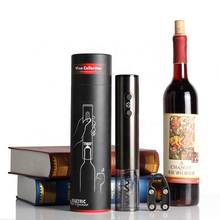 Saca-rolhas elétrico carregamento usb, abridor automático para garrafa de vinho tinto com um botão touch e conjunto de cortador de folhas 2024 - compre barato