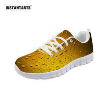 INSTANTARTS Funny Beer Printed Women Flats Shoes Spring Women Men Mesh Waking Breathable Sneakers Light Lacing Casual Footwear 2024 - buy cheap