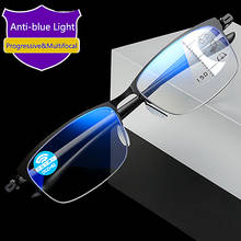 Óculos de leitura multifocal ultraleve tr90, óculos para mulheres e homens de liga de titânio anti-azul, para presbiopia 2024 - compre barato