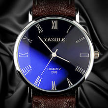 YAZOLE Luxury Brand Fashion Quartz Watch For Men Classic Business Watches Relogio Masculino Dazzle Blue Light Glass Male Clock 2024 - buy cheap