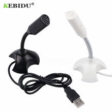 KEBIDU USB Laptop Microphone Mini Studio Speech Microphone Stand 360 Adjust Mic With Holder For Mac Laptop Desktop PC 2024 - buy cheap