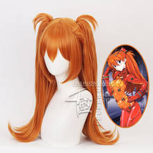 Anime asuka langley soryu laranja longo rabo de cavalo peruca cosplay traje resistente ao calor do cabelo sintético perucas femininas 2024 - compre barato