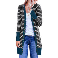 Spring 2020 Women'S Jacket Women Casual Long Sleeve Stripe Patchwork Long Cardigan Tops Blouse Coat Women Outwear Z0219 2024 - buy cheap