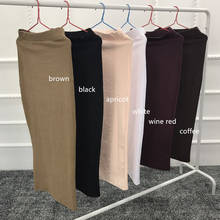 Falda de tubo de algodón musulmán para mujer, falda larga ajustada de color puro y cintura alta, ropa árabe de Dubái, Abaya turca de Oriente Medio 2024 - compra barato