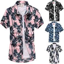 Summer Fashion Mens Hawaiian Shirts Short Sleeve Button Coconut Tree Print Casual Beach Aloha Shirt Plus Size 5XL 2024 - buy cheap
