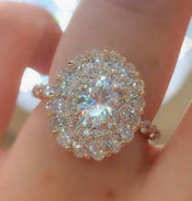 Супер флэш белый циркон розовое золото свадебное обручальное кольцо вечерние ювелирные изделия подарок для женщин высокое качество 2024 - купить недорого
