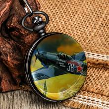 Relógio de bolso masculino, relógio de quartzo de bolso personalizado para homens, caixa de liga de segunda guerra mundial, corrente grossa com pingente 2024 - compre barato