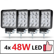 Dutriux-Barra de luz LED para trabajo todoterreno de 48W y 12V, 4 piezas, luz Interior, 4x4, Faro de Tractor, foco para camión, ATV 2024 - compra barato