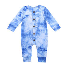 0-24m outono meninos meninas tie-dye macacão 8 cores único breasted manga longa impresso macacões 5 cores 2024 - compre barato