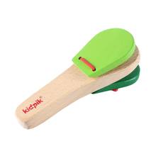 Orff world encantadoras Castanets niños niño bebé castañuela de madera claqueta mango instrumento Musical juguete de preescolar educación temprana 2024 - compra barato