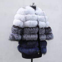 Зимний жилет, теплая Толстая Женская куртка, натуральный 100% натуральный мех, короткое пальто из натурального Лисьего меха 2024 - купить недорого