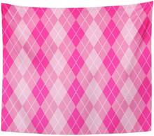 Pink Abstract Argyle Harlequin Pattern Colorful Checkerboard Checks Classic Tapestry Home Decor Wall Hanging for Living Room 2024 - buy cheap