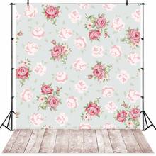 SeekPro Painted Flowers Wall Wood Floor Children Kids Spring Photography Background Newborn Baby Shower Birthday Photo Backdrops 2024 - buy cheap