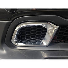 Abs cromo acessórios para jeep cherokee kl 2014 2015 2016 2017 2018 cabeça do carro amortecedor dianteiro saída de ar quadro capa guarnição 2024 - compre barato