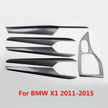 Cubierta de Panel de puerta Interior de coche, pegatina de Panel de engranaje, moldura de Control de ventana de CA impresa de fibra de carbono para BMW X1 2011-2015 2024 - compra barato