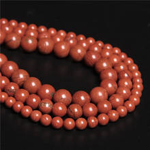 Free Shipping Natural Stone Red Howlite Jaspers Round Beads 15.5" Strand 4 6 8 10 12MM For Jewelry Making DIY Bracelet Necklace 2024 - buy cheap