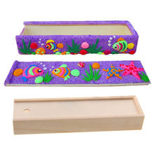 Natural Unfinished Wood Storage Box Rectangle Pencil Case for DIY Art Craft 2024 - buy cheap