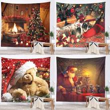 Tapiz impreso de Navidad para colgar en la pared, tapiz de dibujos animados, suministros de brujería, decoración del dormitorio del hogar, X-MAS, 1,3x1,5 m/aleta 2024 - compra barato
