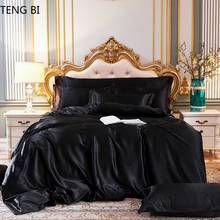 Novo estilo de roupa de cama em seda, decoração caseira, conjunto de cama de luxo moderno, capa de edredom, lençol, fronha. Tamanho king queen twin 2024 - compre barato