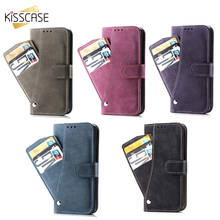 KISSCASE Spin Card Slots Wallet Case For iPhone 11 Pro XR X XS Max 8 7 6 6S Plus Frosted Cover Matte PU Leather Case Phone Bag 2024 - buy cheap