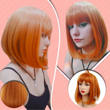 Synthetic Wigs for Women Yellow Orange Color Lolita Wigs 2020 New Arrivals Female Wig Cosplay 12 Inch false hair Wigs with Bangs 2024 - buy cheap