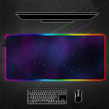 Starry planet RGB Mouse Pad Black Gamer Accessories Large LED MousePad Gaming Desk Mat PC Desk Play Mat with Backlit mauspad 2024 - buy cheap