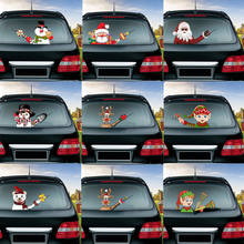 Рождественский Санта-Клаус, креативные наклейки, Автомобильные украшения для автомобиля, заднее лобовое стекло, окно, развевающиеся наклейки, автомобильный Стайлинг 2024 - купить недорого