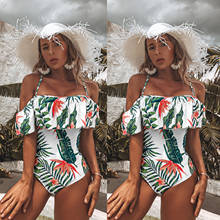 Bañador Sexy de una pieza para mujer, traje de baño con estampado Floral, traje de baño de un hombro para playa, bikini para mujer 2021 2024 - compra barato
