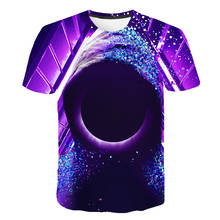 Psychedelic t shirt Men Black Hole 3d Printing T-Shirt Harajuku Short Sleeve Galaxy Print Tshirts 2020 Summer Purple Casual Tops 2024 - buy cheap