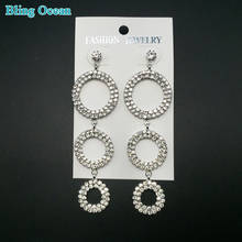 Round shape Rhinestone Tassel Crystal Drop Dangle Earrings Chandelier Statement Earrings Women earrings JE02 JE14 2024 - buy cheap