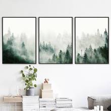 Forest Prints Foggy Mountain Landscape Nature Photography Wall Art Canvas Painting Nordic Posters for Living Room Home Decor 2024 - buy cheap