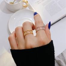 Женское блестящее Открытое кольцо Amaiyllis, серебряное кольцо 925 пробы с римскими цифрами, подарок 2024 - купить недорого