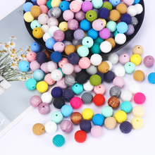 100Pcs/Lot Baby Teething Round Spiral Silicone Beads Food Grade Beads DIY Threaded BPA Free 15mm Beads Baby Teethers Beads 2024 - buy cheap