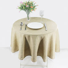 Toalha de mesa redonda de algodão, renda com borda, cobertura de tecido de linho para chá, decoração para festa de casamento 2024 - compre barato
