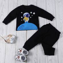 Nuevo conjunto de ropa de niño 2 uds conjunto astronauta aterrizaje en la Luna manga larga suéter Tops + Pantalones Cool ropa de deporte niños 0-18M 2024 - compra barato