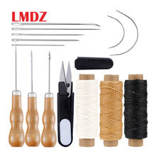 LMDZ 15Pcs Leather Hand Sewing Set Leather Stitching Waxed Thread Hole Punches Awl for Leather Working Craft Supplies 2024 - buy cheap