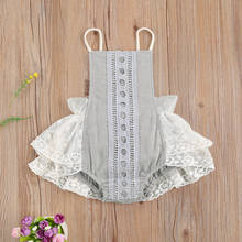 Lovely Lace Floral Romper Newborn Baby Girls Outfits Princess Bodysuits  Boho Ruffles Sleeveless Infant Jumpsuit For 0-24 Months 2024 - buy cheap