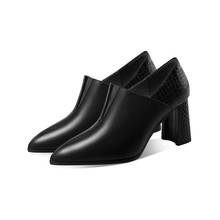 Salu NEW ARRIVE Genuine leather Women Shoes High Heels Pumps Think Heels Wedding Shoes Fashion Shoes Woman Heels Ladies Shoes 2024 - buy cheap