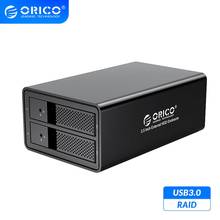 Док-станция ORICO 95, 2 отсека, 3,5 дюйма, USB3.0-SATA, алюминиевый корпус для жесткого диска RAID, 78 Вт, чехол для внешнего жесткого диска 2024 - купить недорого