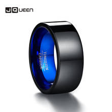 JQUEEN 10mm Classic Black Blue 100% Tungsten Carbide Rings for Men Wedding Bands Polishing Tungsten Steel Ring Drop Shipping 2024 - buy cheap