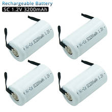 Bateria recarregável com torneiras de solda, 4-20 unidades, ni-cd, sc, 1.2v, 3200mah, para makita, bosch, ferramenta elétrica, tochas, alarme 2024 - compre barato