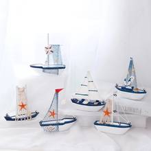 Figuritas náuticas marinas creativas de velero, miniaturas de habitación, barco de estilo mediterráneo, adornos de barco pequeño, decoración del hogar para fiestas 2024 - compra barato