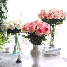 10pc/lot Artificial Roses Flowers Bouquet Real touch Penoy 1 Bunch Silk flowers Arrange Table flores for Home Wedding Decoration 2024 - buy cheap